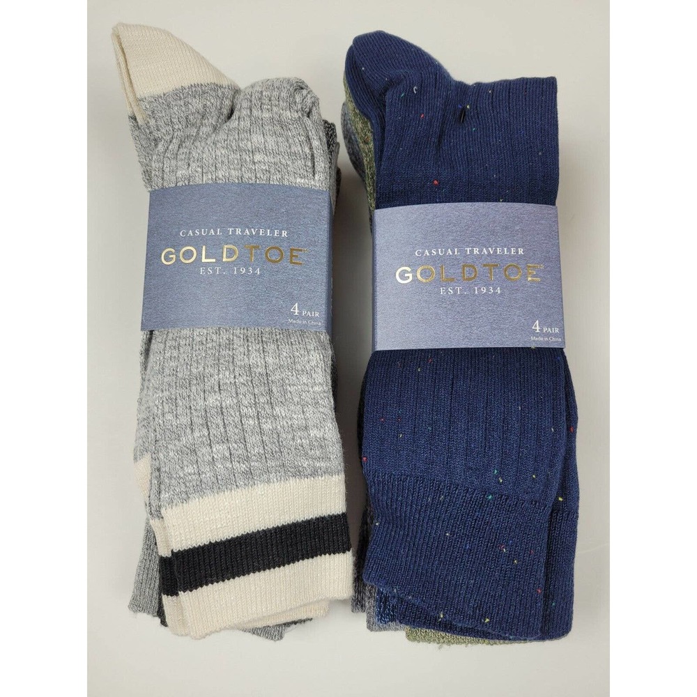 Gold Toe Men's Casual Traveler 8 Pair Socks Size 6-12.5 New